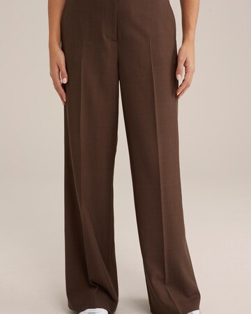 WE Fashion Wide leg Παντελόνι με τσάκιση σε καφέ: μπροστά