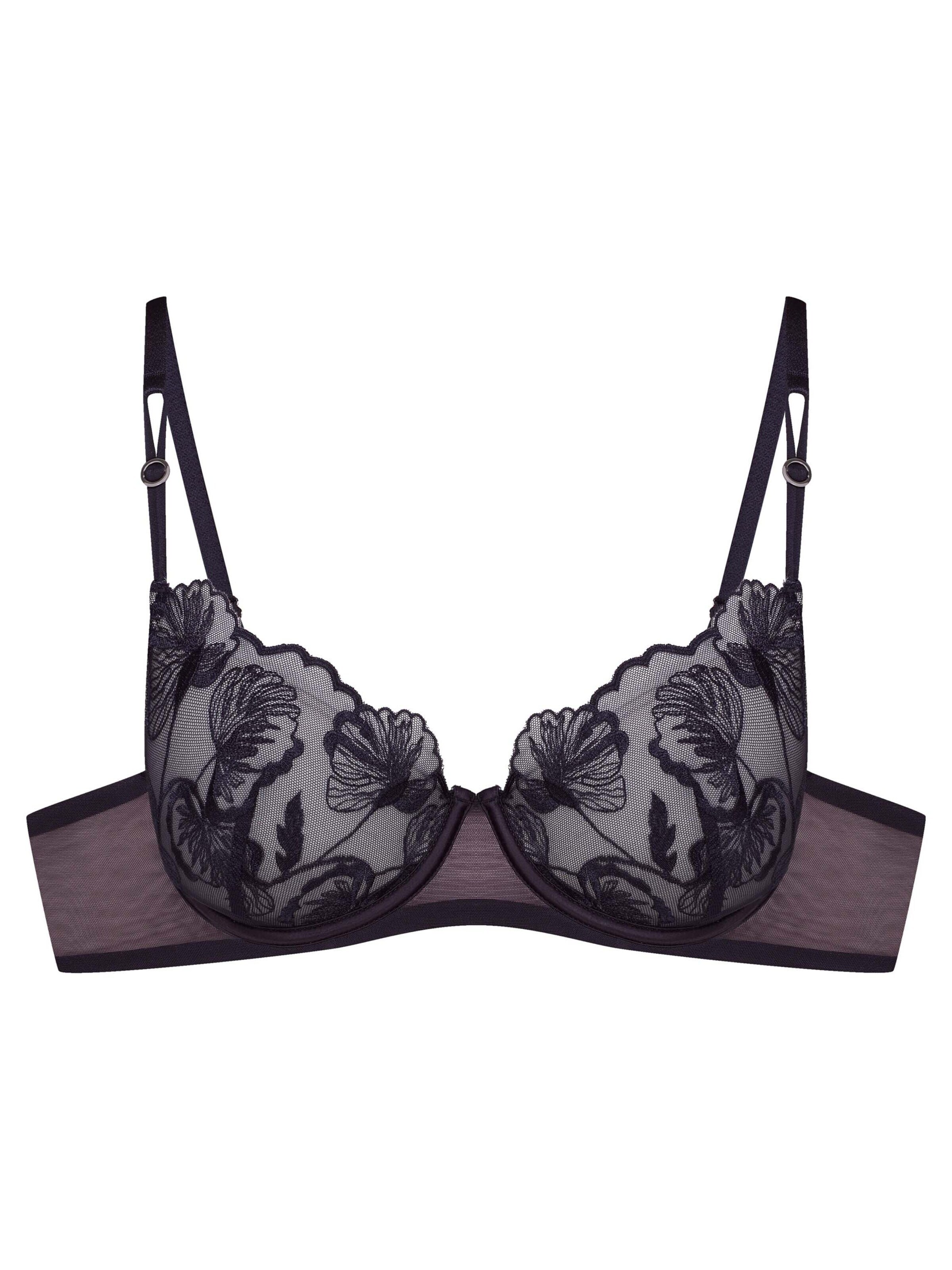Push-up Reggiseno 'Push-up-BH Ophelia, herausnehmbare Polster, transparentes Mesh 70E' di ESOTIQ in blu