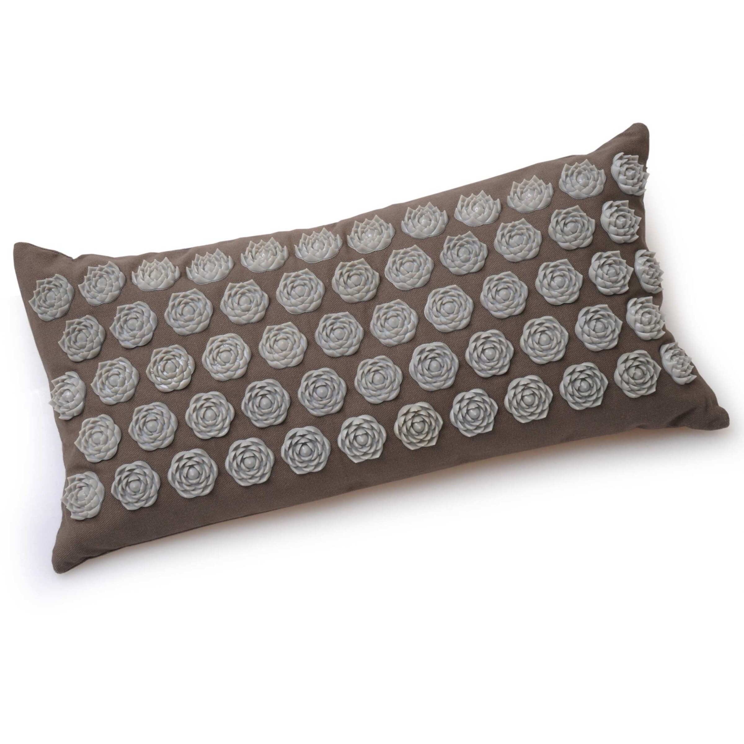 Yogishop Nackenkissen 'Lotus Blossom' in Grau: Vorderseite