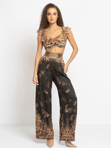 JIORO Triangel Bikinitop 'GOLDEN STRIPES' in Gemengde kleuren