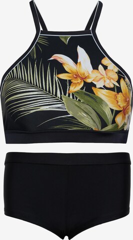 La V Bikini 'Bikini hipster broekje en crop top met racerback' in Zwart: voorkant