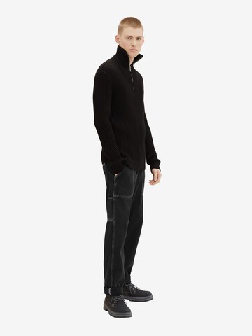 TOM TAILOR DENIM Sweater in Black