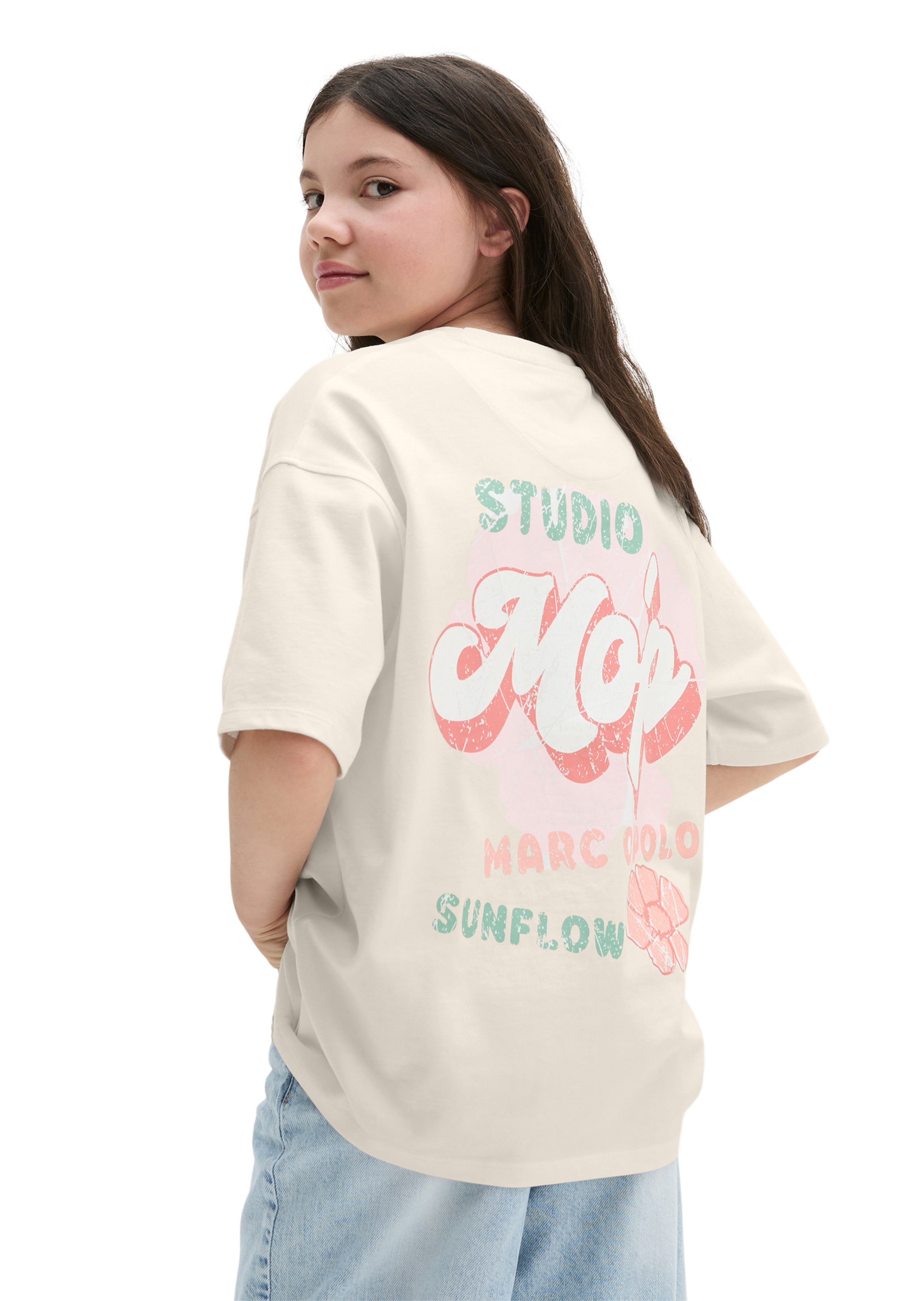 T-Shirt Marc O'Polo en beige : devant