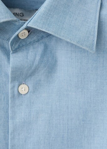 MANGO MAN Slim fit Button Up Shirt 'Selection' in Blue