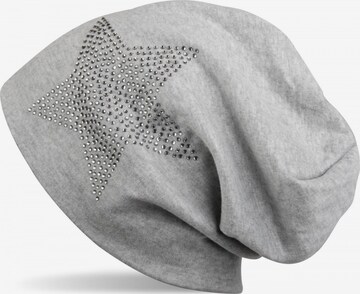 styleBREAKER Mütze 'Warme Beanie Mütze mit Strass Stern' in Grau: Vorderseite