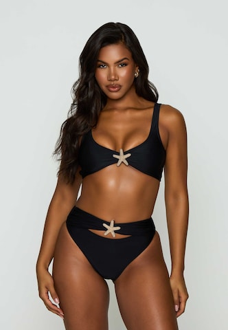 Moda Minx Triangle Bikini top 'Starfish' in Black: front
