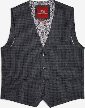 Finshley & Harding London Suit Vest 'mit Fliege und Einstecktuch' in Blue: front