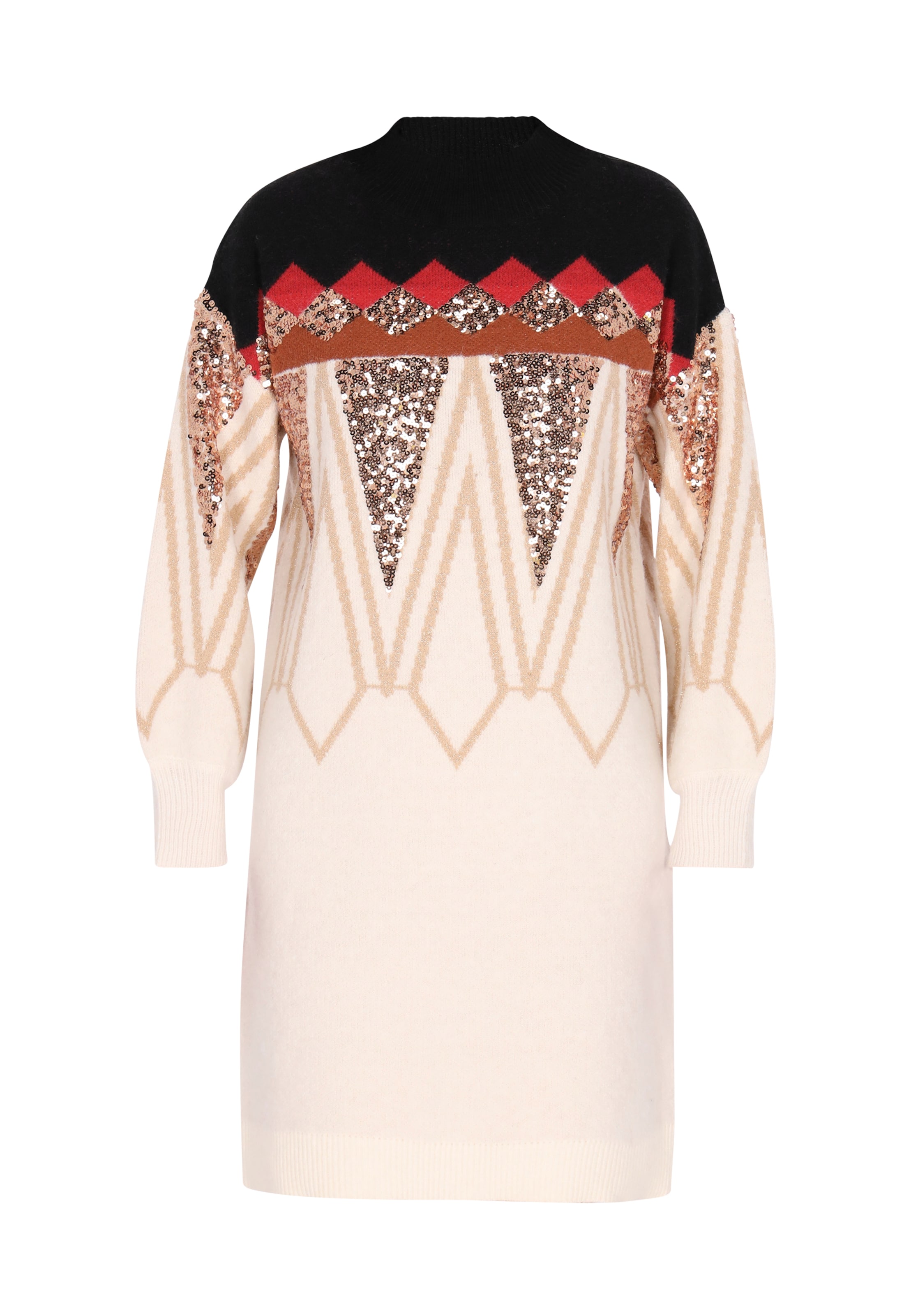 IZIA Kootud kleit, värv beež: eest vaates