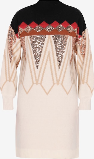 IZIA Neulemekko värissä beige / kulta / punainen / musta, Tuotenäkymä