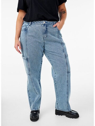 Wide leg Jeans di Zizzi in blu: frontale