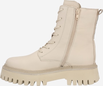BRONX Lace-Up Ankle Boots 'Groovy' in Beige