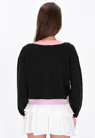 MYMO Gebreid vest 'Young Fashion' in Zwart
