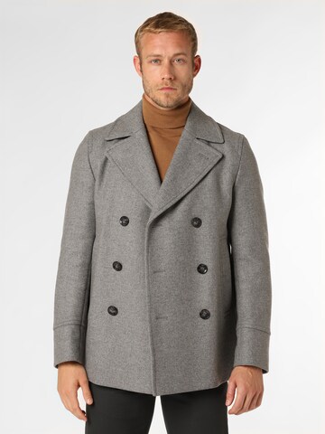 BOSS Black Between-Seasons Coat 'Pea' in Grey: front