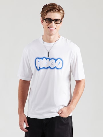 HUGO T-shirt 'Nulibax' i vit: framsida