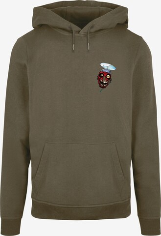 ABSOLUTE CULT Sweatshirt 'Deadpool - Zombie Head' in Groen: voorkant