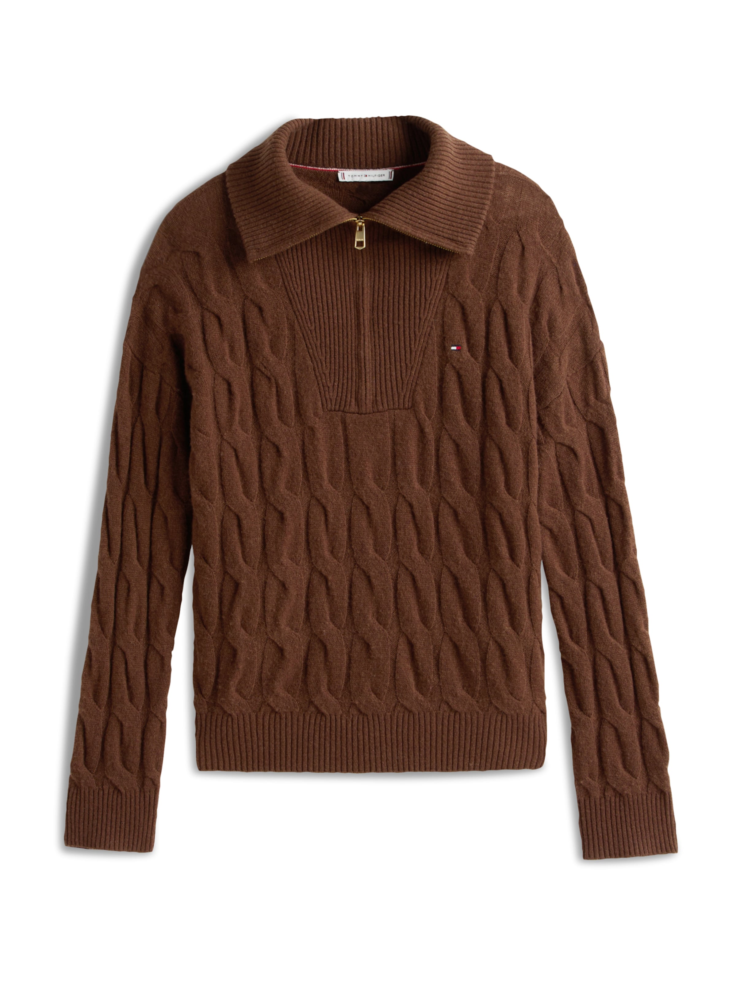 TOMMY HILFIGER Sweter w kolorze brązowy: przód