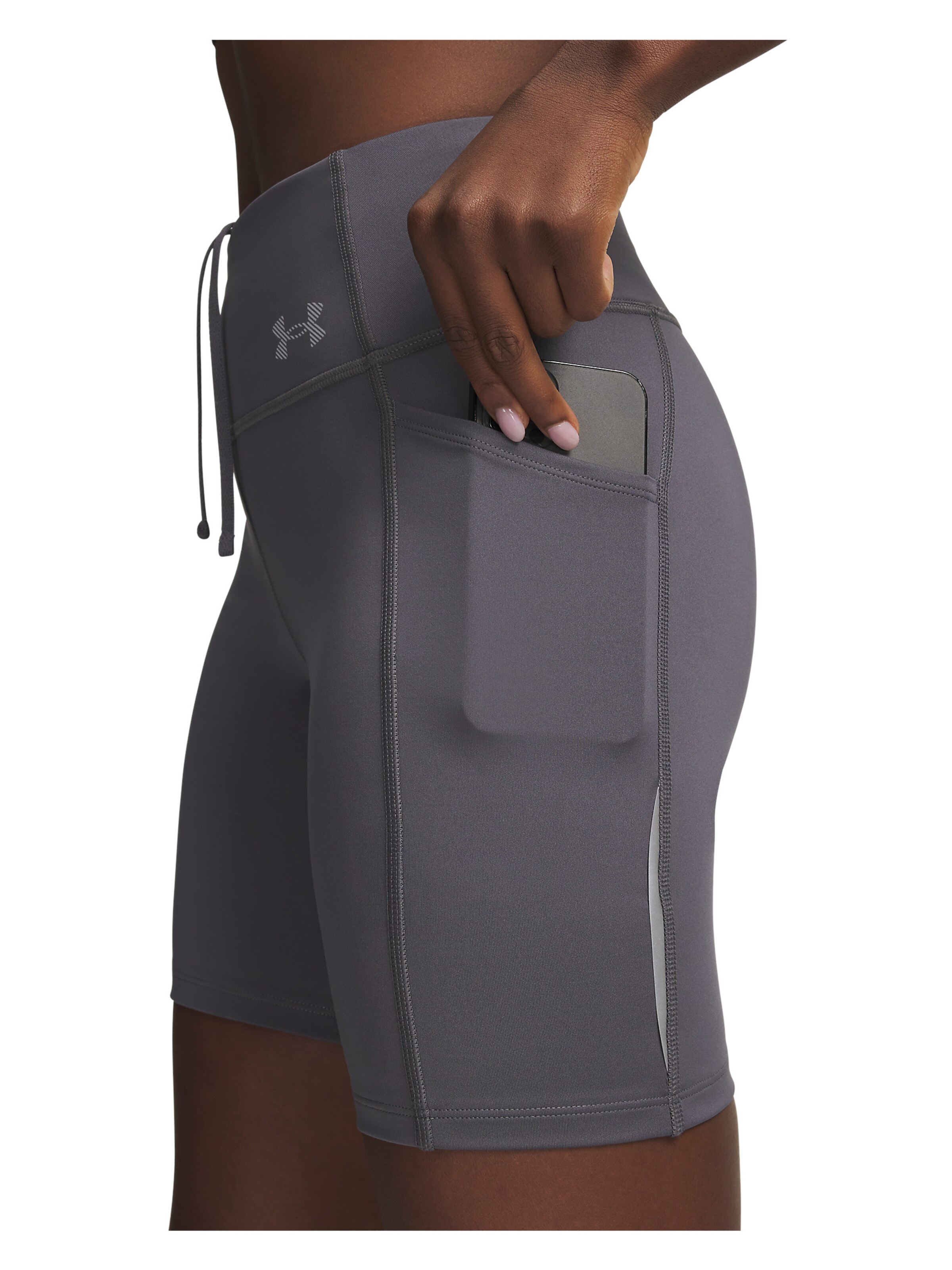 UNDER ARMOUR Skinny Sportbroek 'Velociti 6' in Grijs