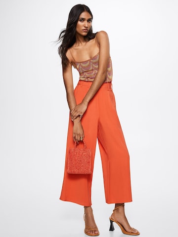 MANGO Loose fit Pleat-Front Pants 'Bosco-H' in Red