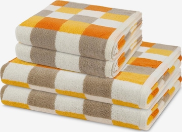 ROSS Handtuch 'Cashmere feeling Karo' in Orange: Vorderseite