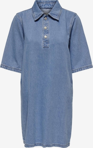 ONLY - Vestido camisero en azul: frente