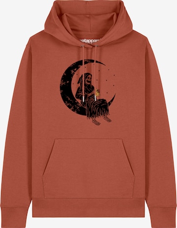 Sweat-shirt ' Pizza for life ' Watapparel en marron : devant