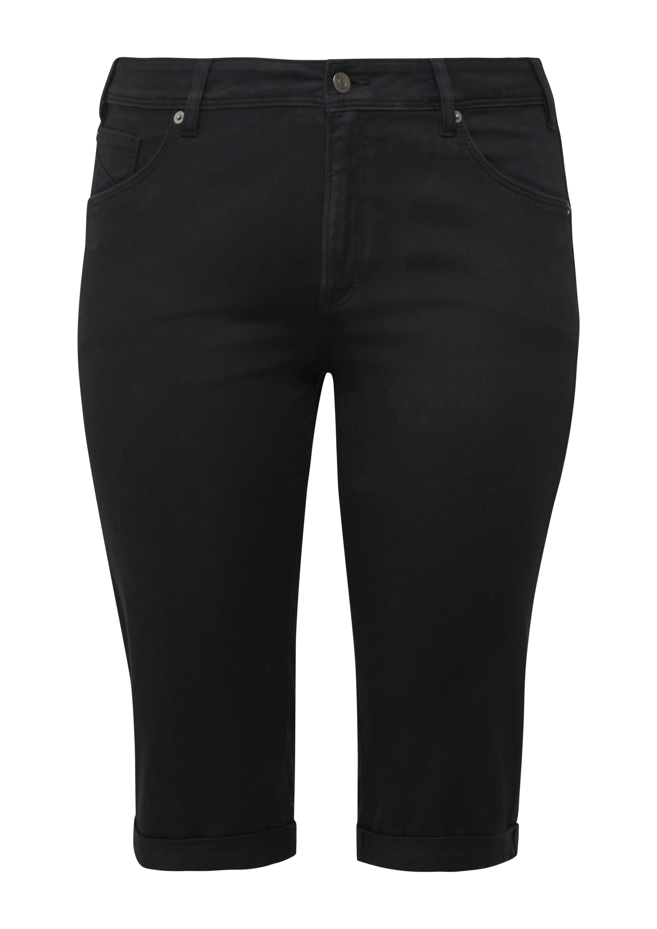 QS Slimfit Shorts 'Catie' in Schwarz: Vorderseite