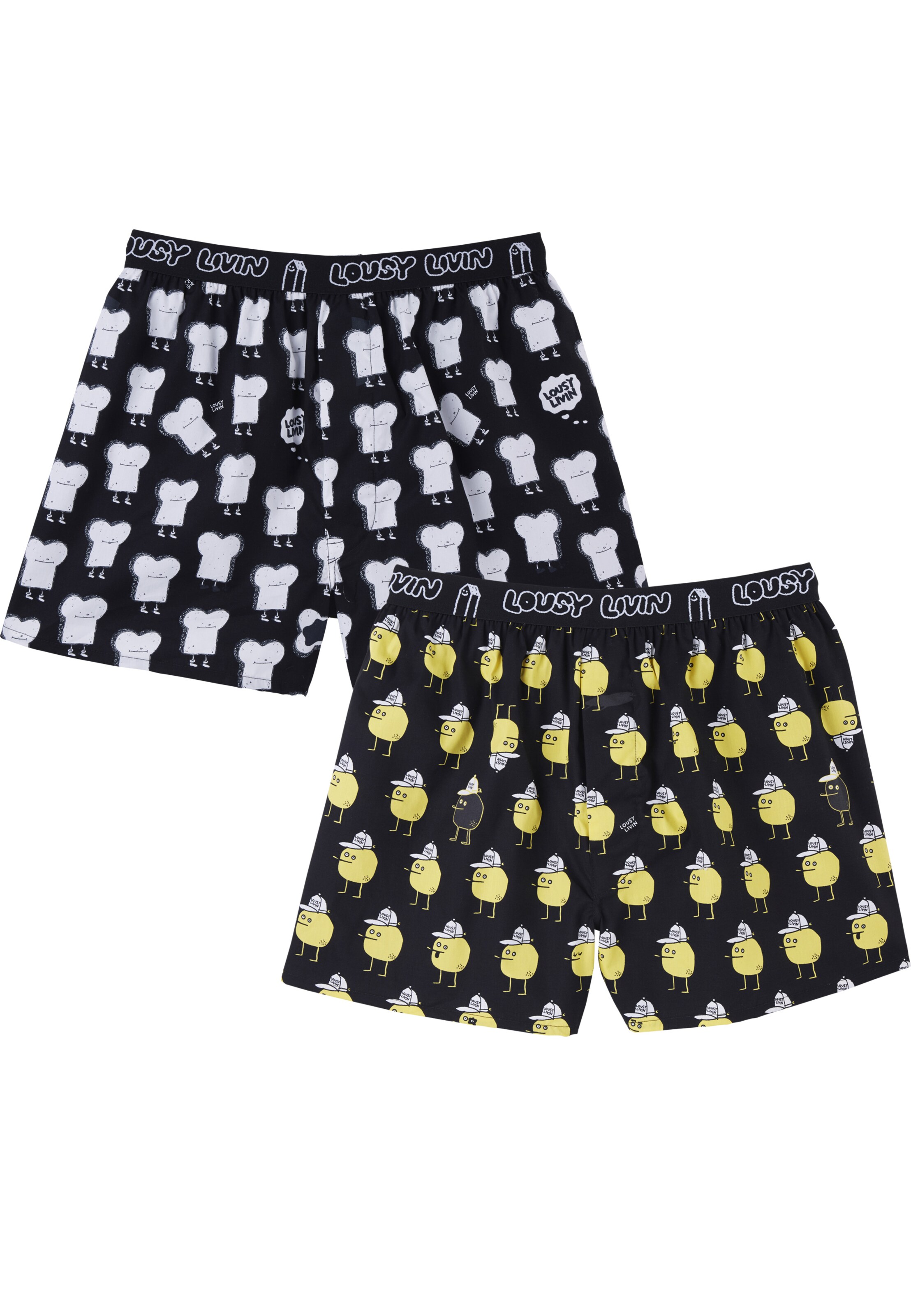 Lousy Livin Boxer shorts 'Toast & Zitrone' in Black: front