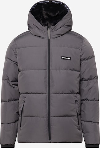 HOLLISTER Winter Jacket in Grey: front