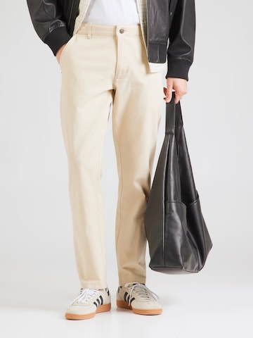 INDICODE JEANS Tapered Chino trousers 'Lysin' in Beige: front