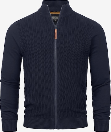 INDICODE JEANS Gebreid vest 'Cason' in Blauw: voorkant