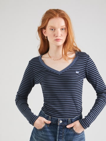 LEVI'S ® - Camisa 'LS Vneck Baby Tee' em azul