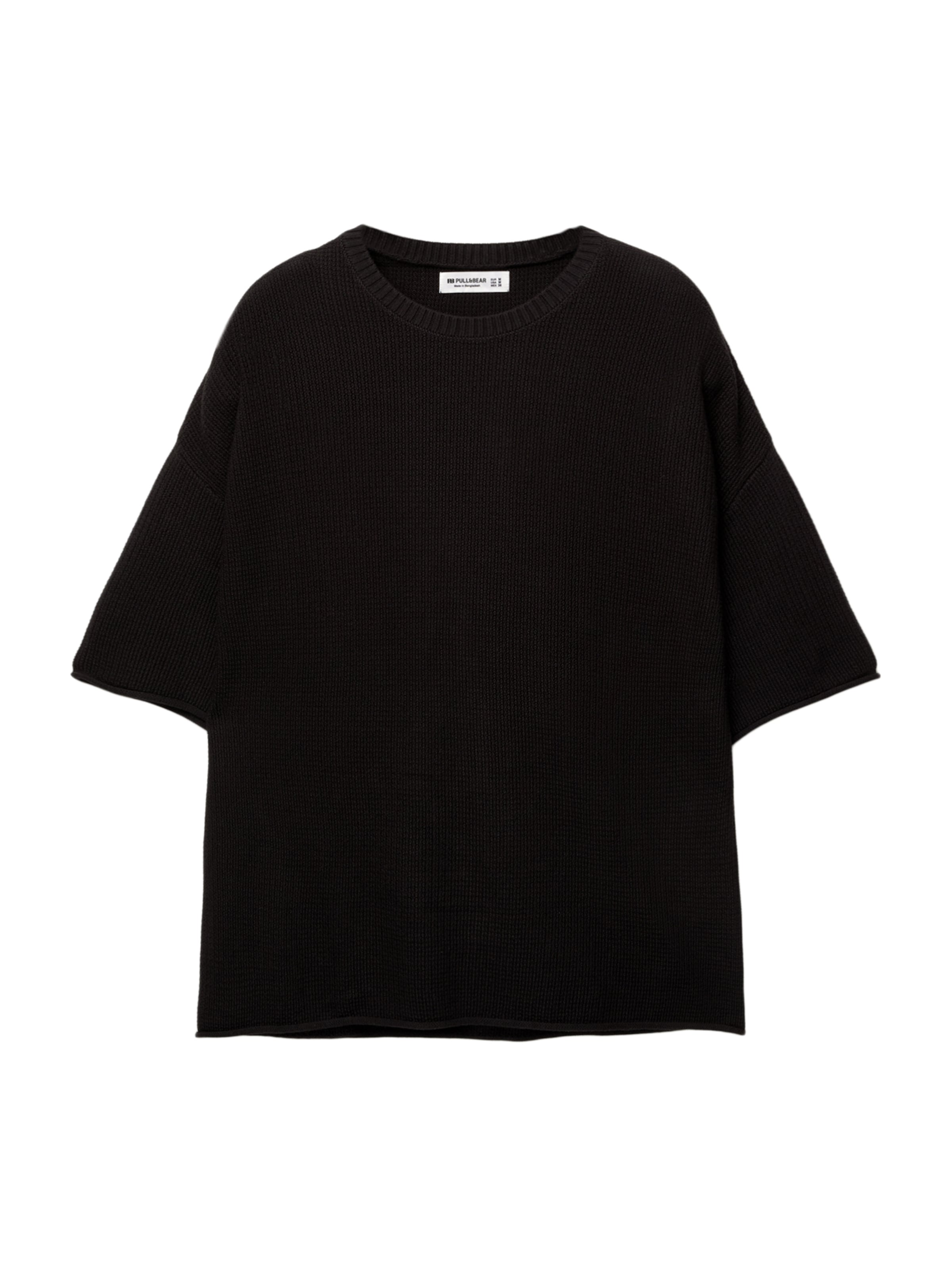 Pull&Bear Пуловер в черно: отпред