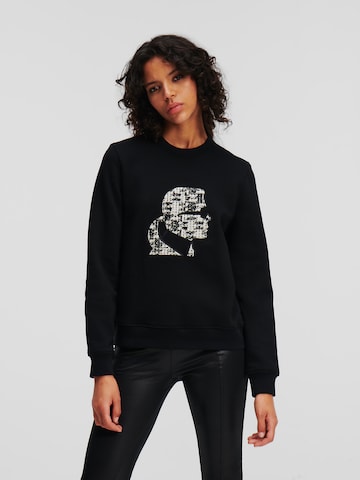 Karl Lagerfeld Sweatshirt 'Boucle' in Zwart: voorkant