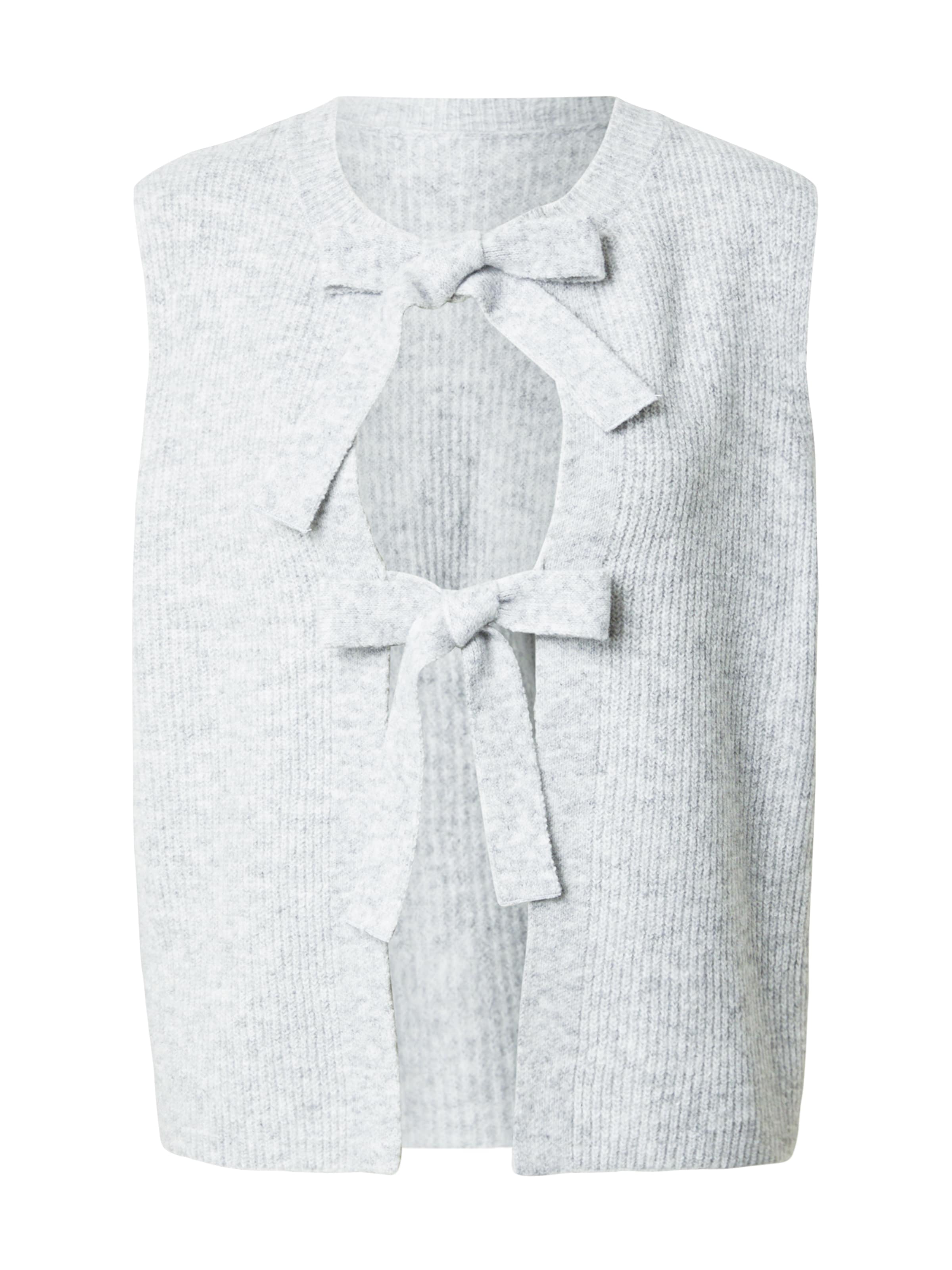 PIECES Вязаная жилетка в Серый: спереди