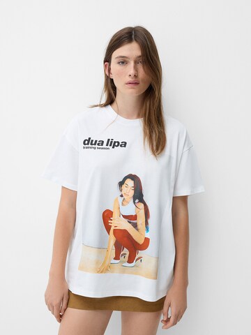 Bershka Tričko – bílá: přední strana