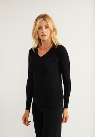 usha BLACK LABEL Pullover 'Nowles' in Schwarz: predná strana