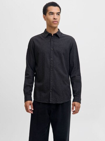 JACK & JONES Regular fit Button Up Shirt 'JJECLASSIC' in Grey: front