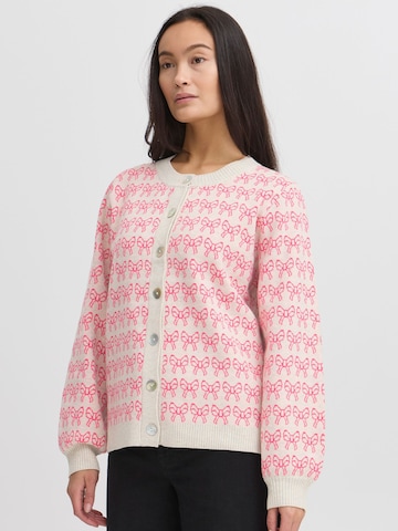 ICHI Knit cardigan 'BRIELLE' in Beige: front
