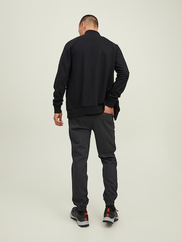 JACK & JONES Zip-Up Hoodie 'Heat' in Black