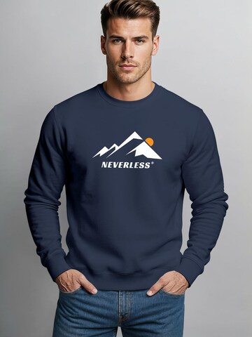 Neverless Sweatshirt 'Minimalistic Mountain'‌‌‌‌‌‌‌‌ in Blau: Vorderseite
