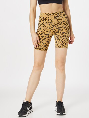 Varley Skinny Workout Pants 'Let's move' in Gold: front