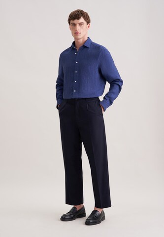 SEIDENSTICKER Comfort fit Business shirt 'SMART LINEN' in Blue