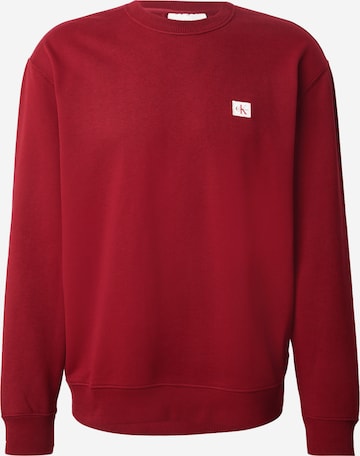 Sweat-shirt Calvin Klein Jeans en rouge : devant