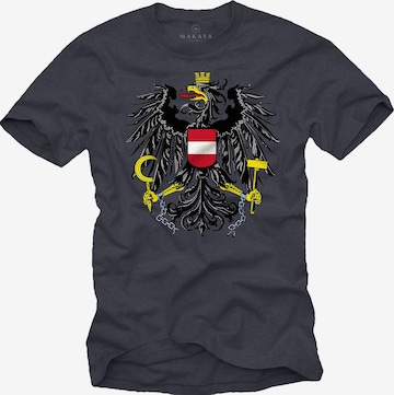 MAKAYA Shirt 'AT-Adler groß' in Grey: front