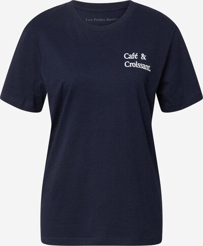 Les Petits Basics T-Shirt 'Café & Croissant' in nachtblau / weiß, Produktansicht