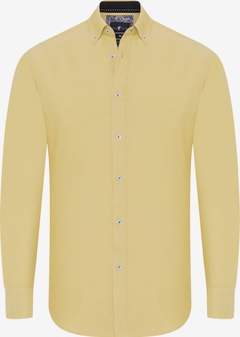 DENIM CULTURE Regular fit Button Up Shirt 'Matthew' in Yellow: front