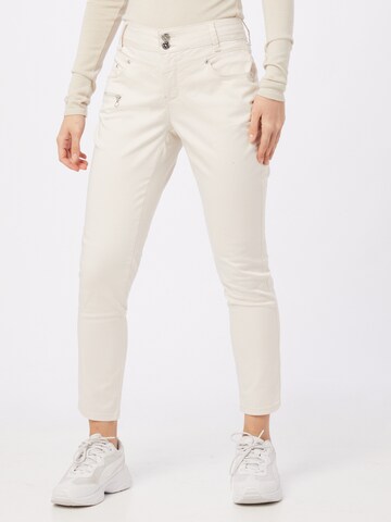 Coupe slim Pantalon 'Yulius' STREET ONE en beige : devant