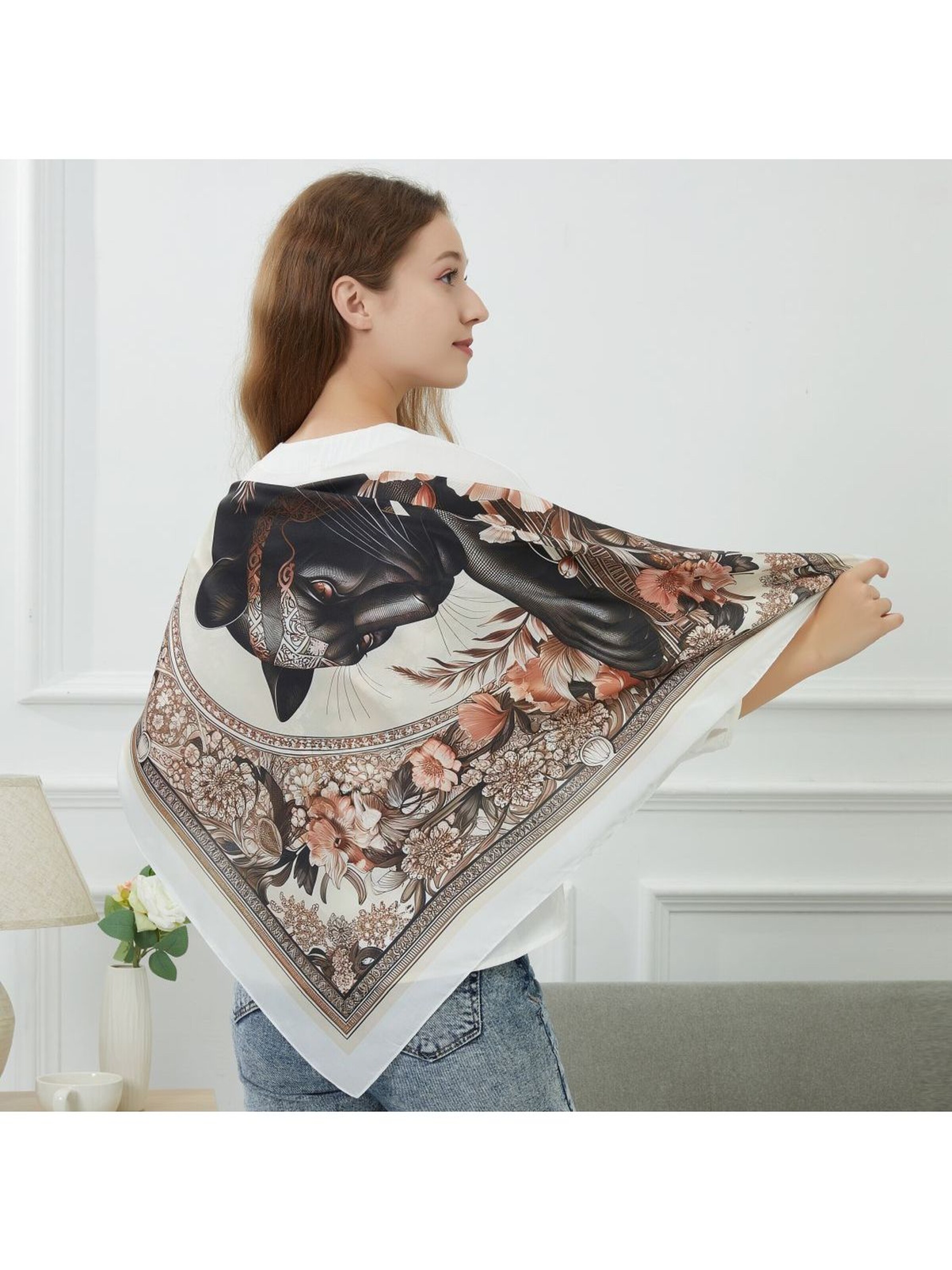 Sciarpa 'Black Panther Zoé' di alberto cabale in nero