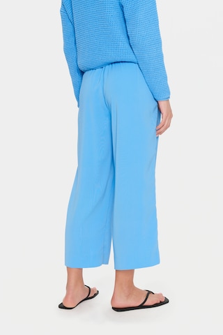 SAINT TROPEZ Štandardný strih Plisované nohavice 'Andrea' - Modrá