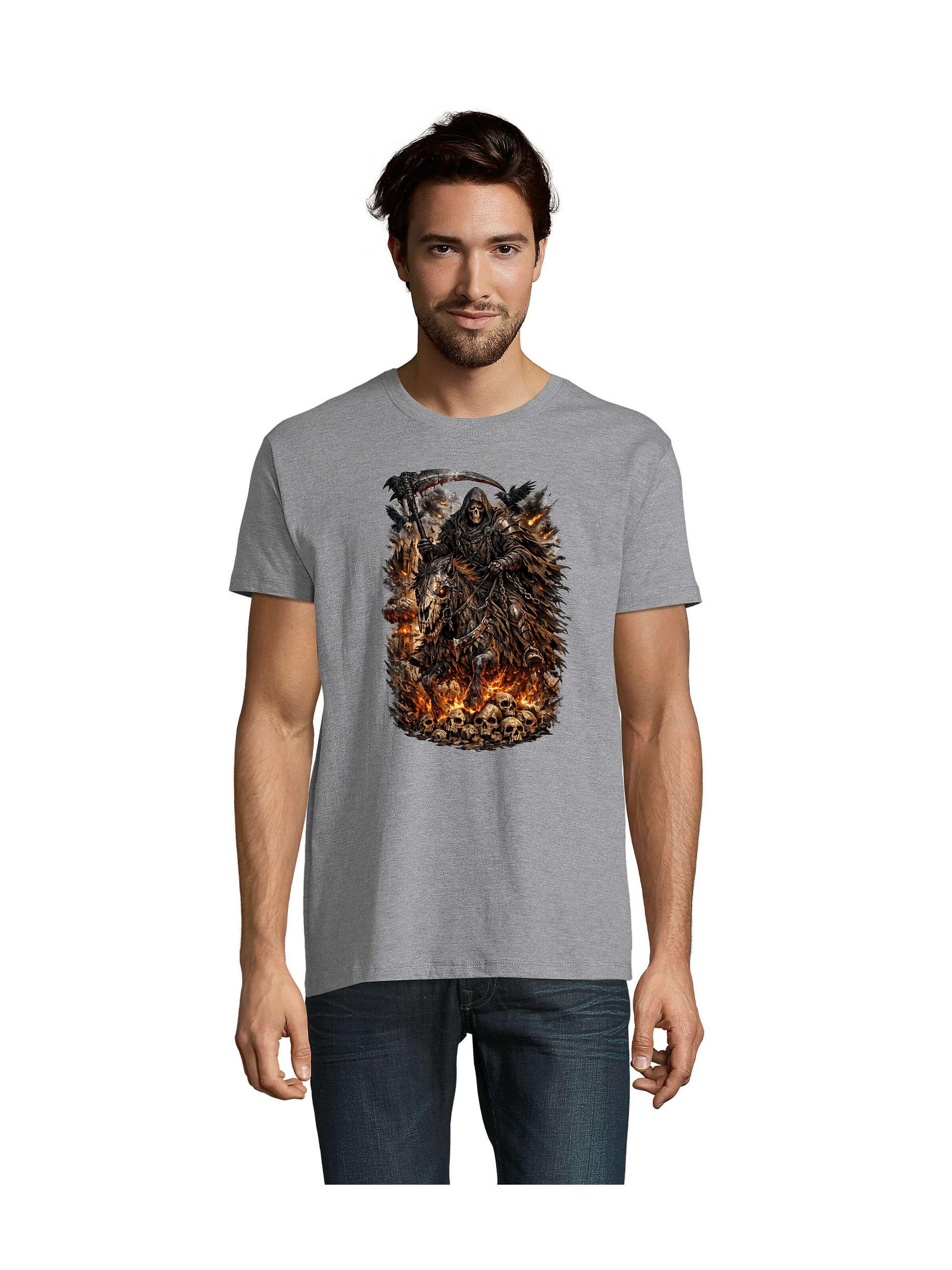 Blondie & Brownie Shirt 'ApocalyotischerReiter' in XXXL in Grey, Item view